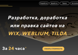 Разработка сайтов и интернет магазинов на Wix, Tilda, Weblium, WordPress