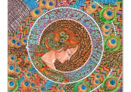 Рисунок цветными карандашами .Название «Мысли» . 